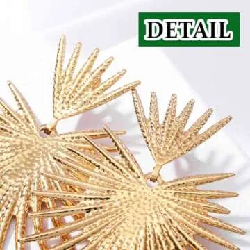 Bmadge Heart Dangle Earrings Studs Gold Star Statement Earrings Flower Geometric Exaggerated Earrings Punk Minimalist Ear Jewelry for Women and Girls (Gold)