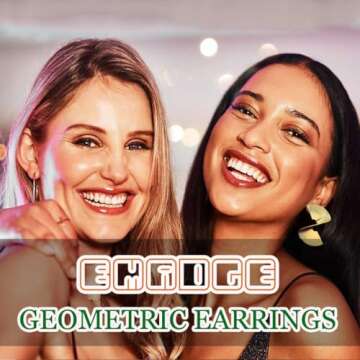 Bmadge Heart Dangle Earrings Studs Gold Star Statement Earrings Flower Geometric Exaggerated Earrings Punk Minimalist Ear Jewelry for Women and Girls (Gold)