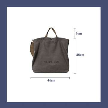 Women Canvas Tote Handbags Casual Shoulder Work Bag Crossbody Top Handle Bag Cross-body Handbags (gr...