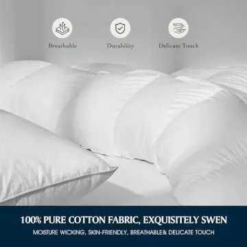 Serta Goose Feather Down Fiber Cotton Comforter King Size - 100% Cotton Duvet Insert - Hotel Luxury Hypoallergenic Bedding Comforter All Season Medium Warmth 106 x 90 Inch White