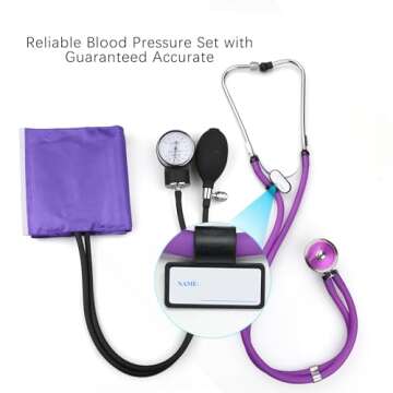 LotFancy Aneroid Sphygmomanometer with Stethoscope Kit, Universal BP Cuff (10”-16”), Adult Profe...
