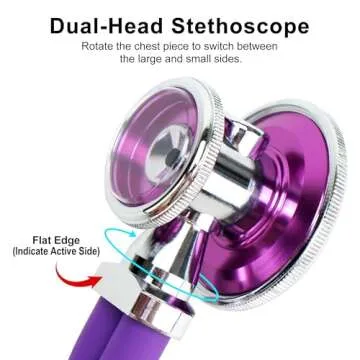 LotFancy Aneroid Sphygmomanometer with Stethoscope Kit, Universal BP Cuff (10”-16”), Adult Professional Manual Blood Pressure Monitor, Zipper Case Included, Purple