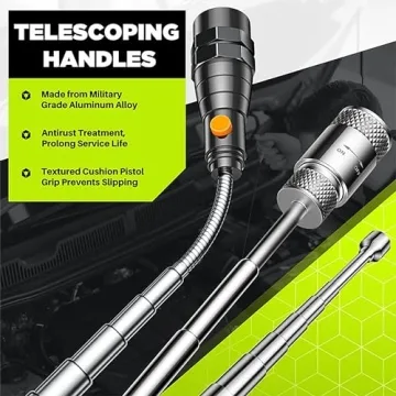 Telescoping Magnetic Pickup Tool Set with Flashlight