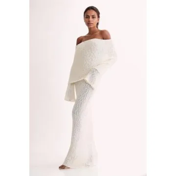 CUTEGAL Women's Off Shoulder Maxi Dress for Stylish Comfort