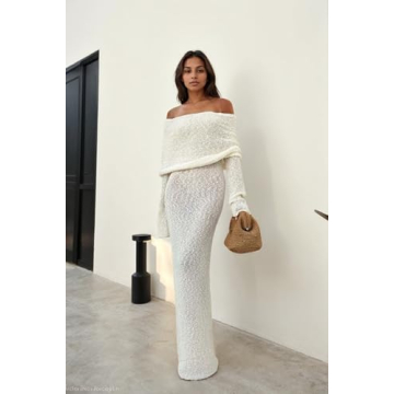 CUTEGAL Women's Off Shoulder Maxi Dress for Stylish Comfort