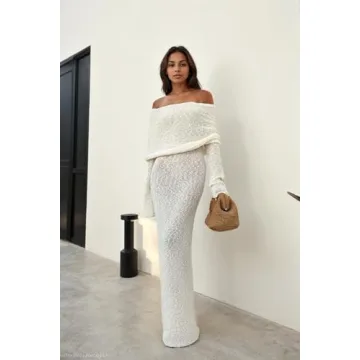 CUTEGAL Women's Off Shoulder Maxi Dress for Stylish Comfort