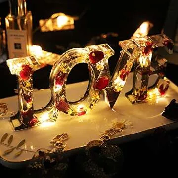 Love Sign Molds Resin Molds for DIY Table Decoration with Fairy String Light