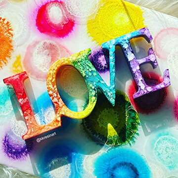 Love Sign Molds Resin Molds for DIY Table Decoration with Fairy String Light