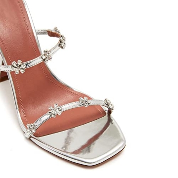 Arqa Crystal Embellished Heeled Sandals for Summer Elegance