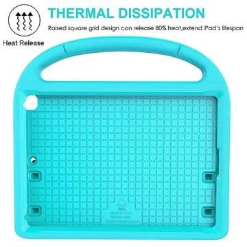 SUPLIK Kids Case for iPad 5th/6th Generation (9.7-inch, 2017/2018), iPad Air 2 Case with Screen Protector, iPad Pro 9.7 Durable Shockproof Protective Cover with Handle Stand for Kids, Cyan