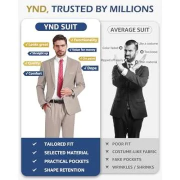 Buy YND Men's Slim Fit Suit Set, Perfect for Any Occasion