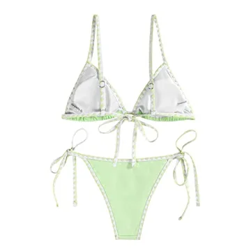 Stylish ZAFUL Triangle Bikini Set in Mint Green