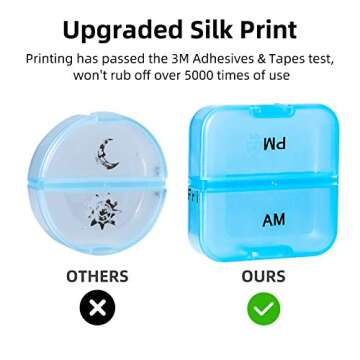 Daviky Weekly Pill Organizer 2 Times a Day, Medicine Am Pm Pill Organizer 7 Day, Large Travel Vitamin Pill Box Twice a Day, Daily Supplement Organizer Pill Container Dispenser Big Medication Case