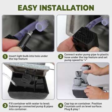 Calming Desk Fountain with Color Lighting - Indoor Relaxation