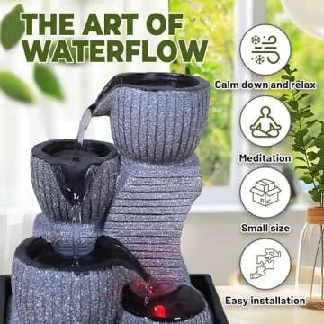 Calming Desk Fountain with Color Lighting - Indoor Relaxation