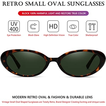 Stylish AIEYEZO Retro Oval Sunglasses for Women
