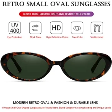 Stylish AIEYEZO Retro Oval Sunglasses for Women