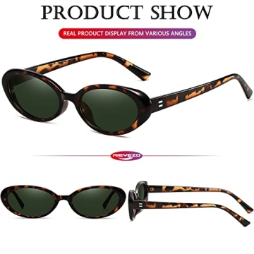 Stylish AIEYEZO Retro Oval Sunglasses for Women