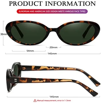 Stylish AIEYEZO Retro Oval Sunglasses for Women