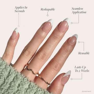 Glamnetic Press-On Nails | Ma Damn White French Tips