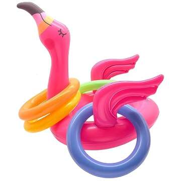 Fun Inflatable Flamingo Ring Toss Game for Summer Parties