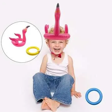 Fun Inflatable Flamingo Ring Toss Game for Summer Parties
