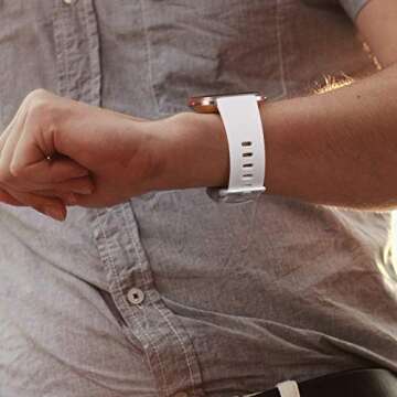 6 Pack Sport Bands Compatible with Fitbit Versa 2 / Fitbit Versa/Versa Lite/Versa SE, Classic Soft Silicone Replacement Wristbands for Fitbit Versa Smart Watch Women Men (6 Pack D, Small)