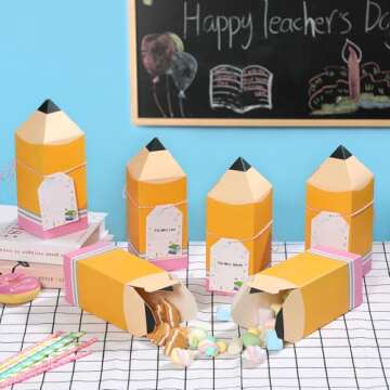 Creative Pencil Treat Boxes for Teachers - Set of 12