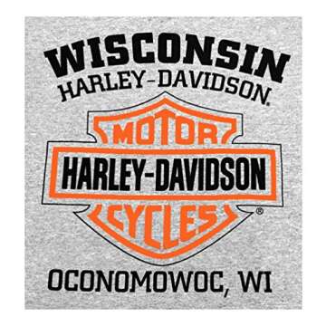 Harley-Davidson Men's Bar & Shield Long Sleeve Crew Neck Fleece Sweatshirt (2XL) Gray