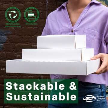 Southern Champion Tray 24543 White Paperboard Window Bakery Box, 16" Length x 12" Width x 2-1/4" Height (Case of 100)