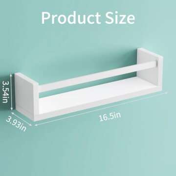 Fixwal Nursery Book Shelves, 16.5 Inch Floating Bookshelves for Nursery & Playroom, Set of 4, Solid ...