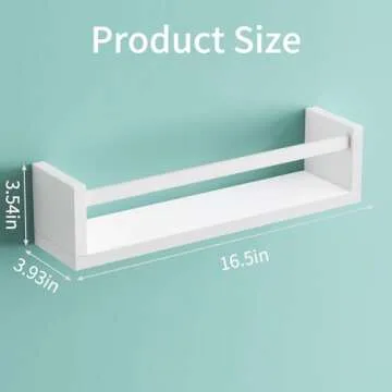 Fixwal Nursery Book Shelves, 16.5 Inch Floating Bookshelves for Nursery & Playroom, Set of 4, Solid ...