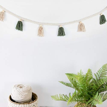 Chic 2 Pack Tassel Garland with Wood Beads for Home Decor