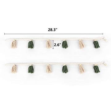 Chic 2 Pack Tassel Garland with Wood Beads for Home Decor