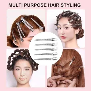 30 Pack Duck Bill Hair Clips - Rustproof Metal, 3.5 Inch Hair Styling Clips