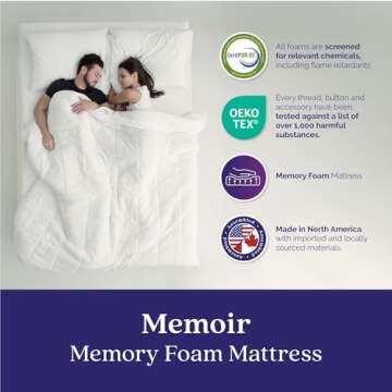 Signature Sleep Memoir 10 Inch Memory Foam Box, Medium, Certipur-US and Oeko-TEX Mattress, King, White