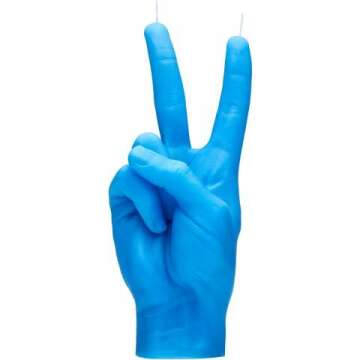 Handmade Peace Sign Candle - Big 6.7" Realistic Design for Gifts