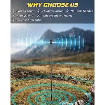 GOOZEEZOO Radio Antennas JPC-12 HF Antennas for Ham Radio with Slide Regulator 7MHz-50MHz All Band Hf Vertical Antenna 40m-6m 8 Bands JPC-12 Antenna for Outdoor 4.1 Meter(13.5Ft) (M10)