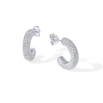 PAVOI Stunning Chunky Hoop Earrings in Sterling Silver
