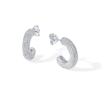 PAVOI Stunning Chunky Hoop Earrings in Sterling Silver