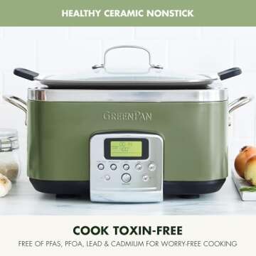 GreenPan Elite 8-in-1 Programmable Slow Cooker - 6QT, PFAS Free, Dishwasher Safe
