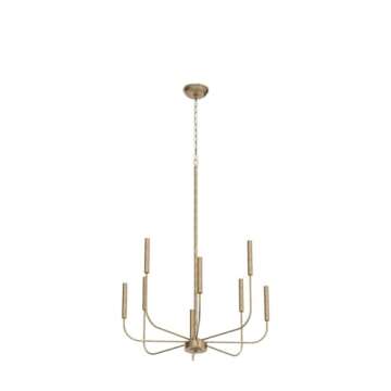 KSANA Modern Antique Gold Chandeliers for Dining Room, 8 Lights Lighting Fixture with Aged Gold Finish for Living Room, Bedroom, Foyer, Kitchen