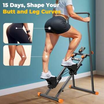 Niceday Steppers for Exercise at Home, Stair Stepper with Handlebar, Stair Climber Foldable, Stair Master with 300LBS Loading Capacity