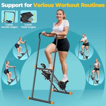 Niceday Steppers for Exercise at Home, Stair Stepper with Handlebar, Stair Climber Foldable, Stair Master with 300LBS Loading Capacity