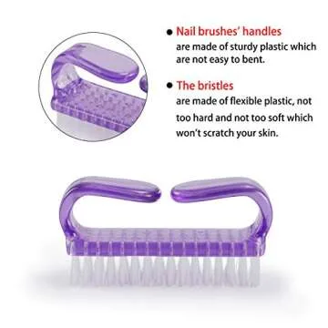 Multicolor Handle Grip Nail Brush Set for All Ages
