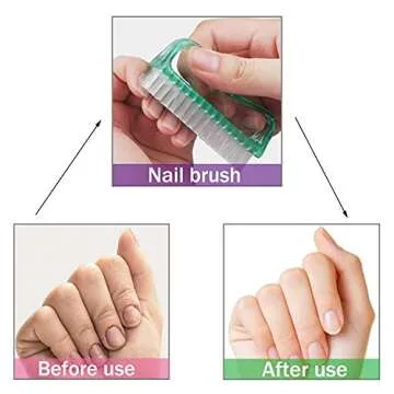 Multicolor Handle Grip Nail Brush Set for All Ages