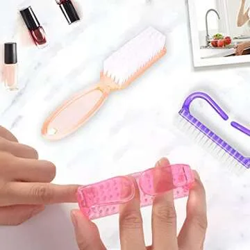 Multicolor Handle Grip Nail Brush Set for All Ages