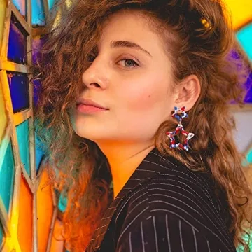 Madison Tyler Americana Collection 4th of July Jewelry | MAGA Red White and Blue Plexi Double Star Drop Dangle Post Earrings for Women (Double Star Earrings)