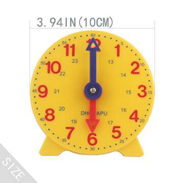 DHCHAPU Student Learning Clock Time Teacher Gear Clock 4 Inch 12/24 Hour