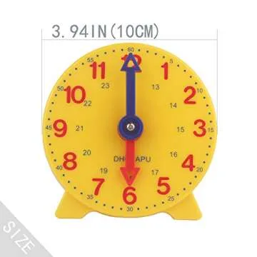 DHCHAPU Student Learning Clock Time Teacher Gear Clock 4 Inch 12/24 Hour